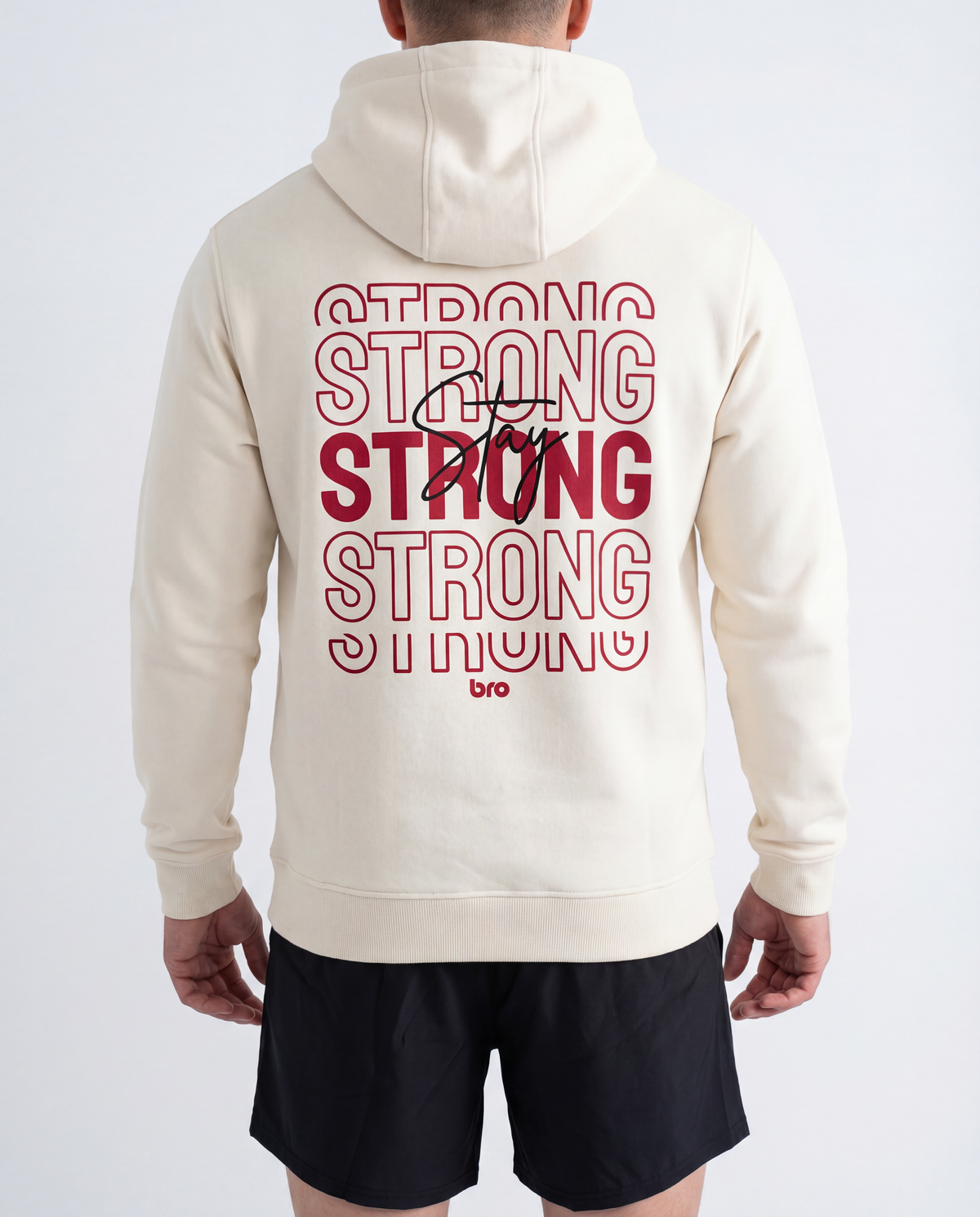 Sweat à capuche blanc cassé Heavy unisexe - BRO Apparel, vue 2