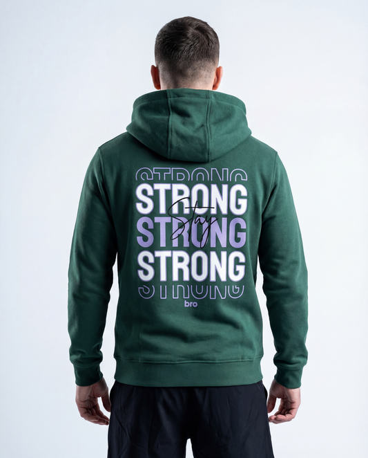 Sweat à capuche vert forêt Heavy unisexe - BRO Apparel, vue 2