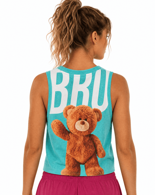 Débardeur fitté femme Teddy imprimé ours - BRO Apparel, vue 2