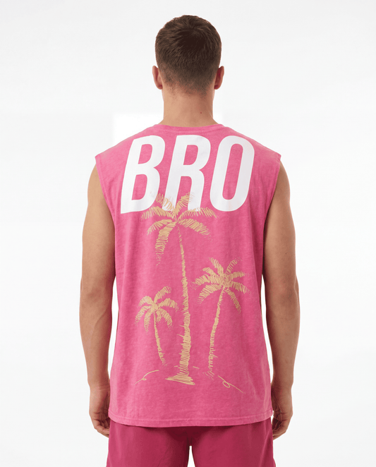 Débardeur oversize homme acid wash rose Summer - BRO Apparel, vue 2