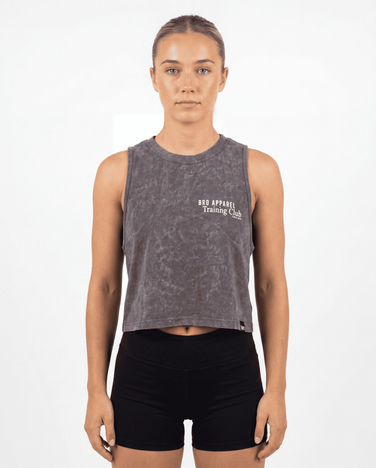 Débardeur fitté femme gris délavé Training Club - BRO Apparel