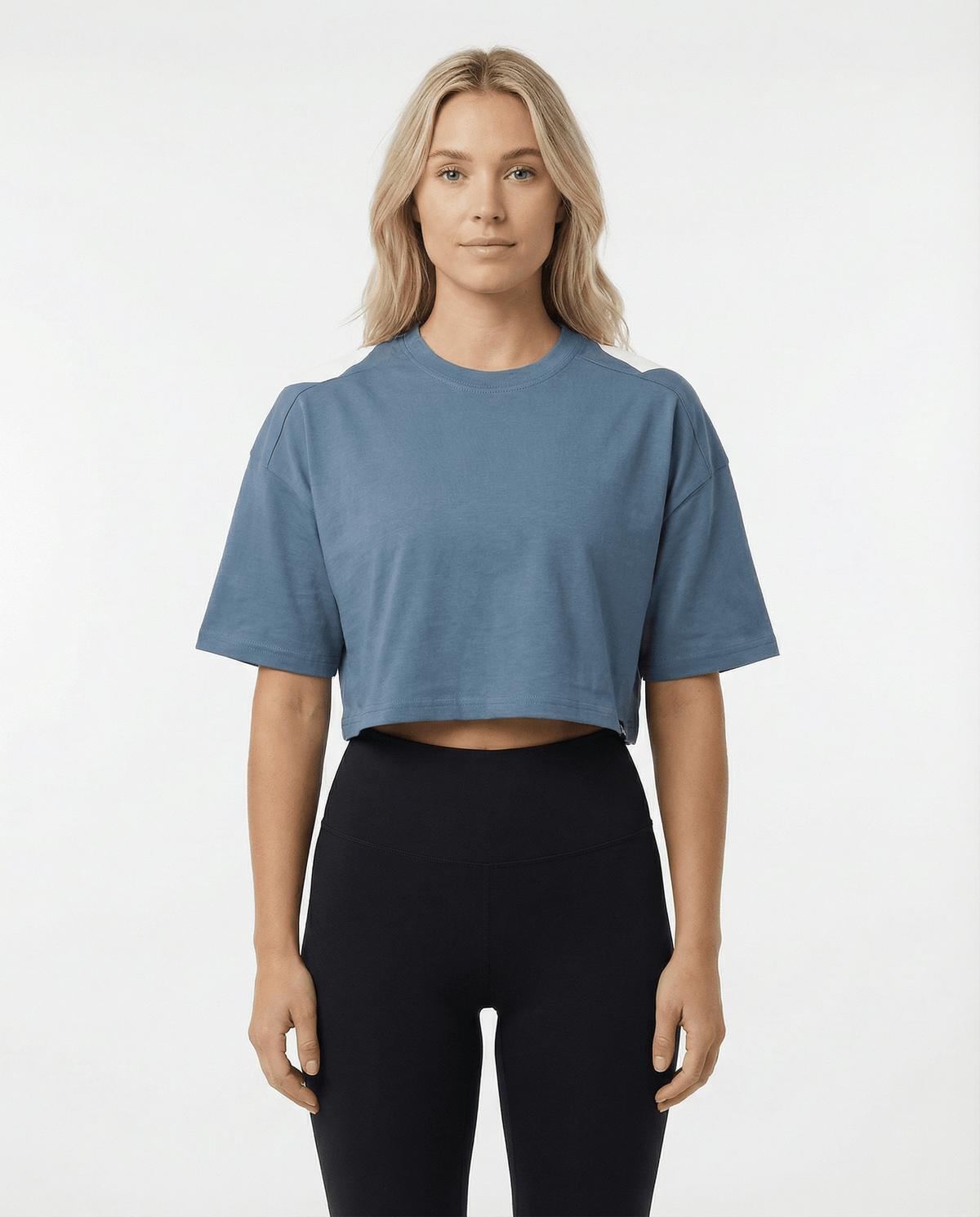 Crop top de sport oversize femme bleu Impact - BRO Apparel