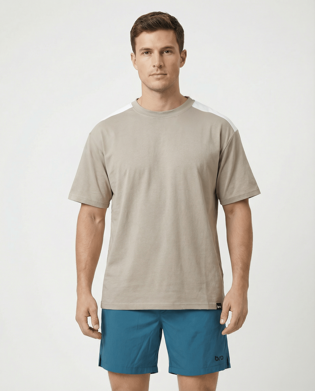 T-shirt de sport oversize homme beige Impact - BRO Apparel