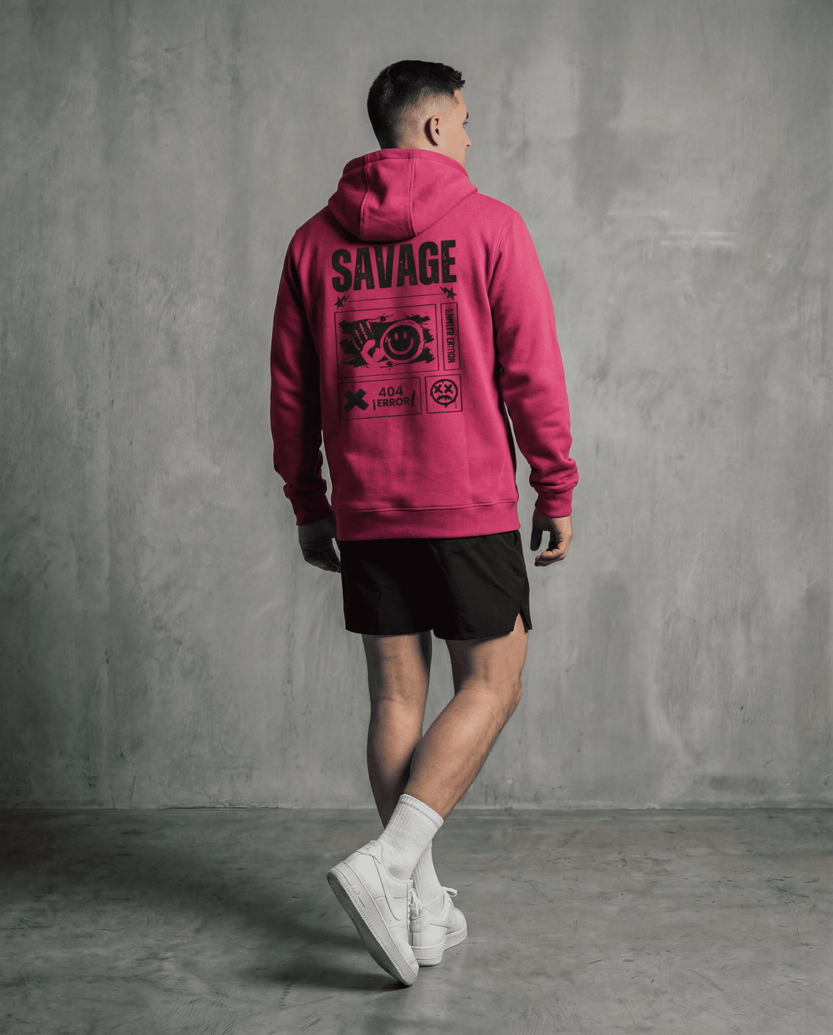 Sweat à capuche rose Heavy unisexe - BRO Apparel, vue 2