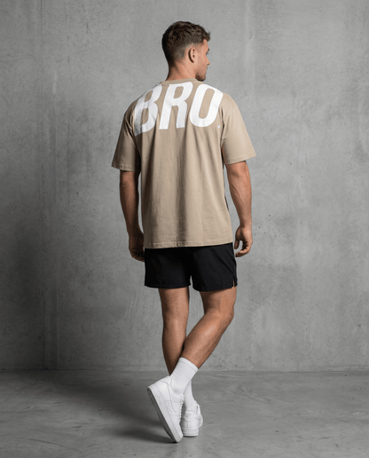 T-shirt de sport oversize homme beige Impact - BRO Apparel, vue 3