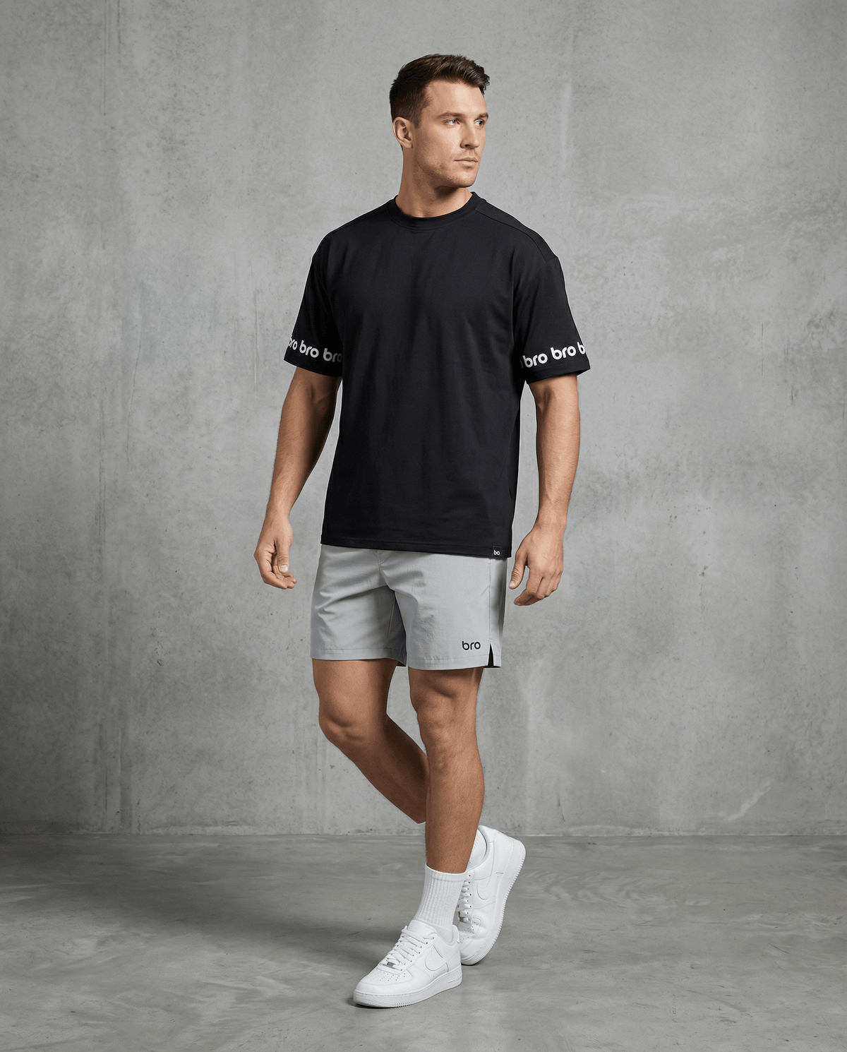 Short de sport homme gris clair Impact - BRO Apparel, vue 3