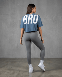 Crop top de sport oversize femme bleu Impact - BRO Apparel, vue 2