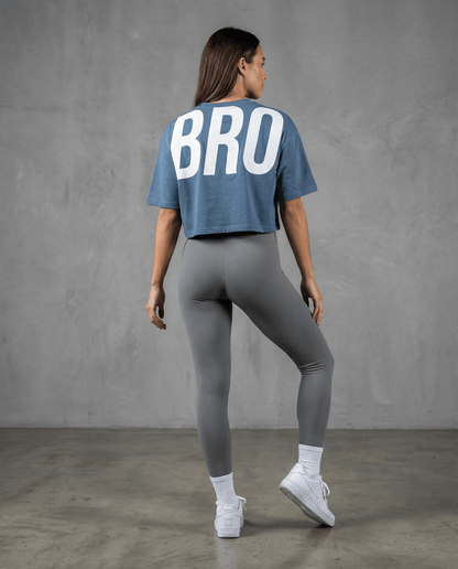Crop top de sport oversize femme bleu Impact - BRO Apparel, vue 2