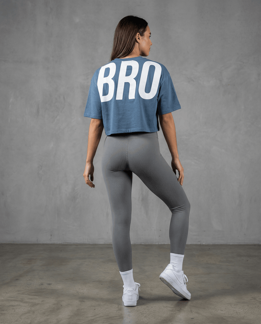 Crop top de sport oversize femme bleu Impact - BRO Apparel, vue 2