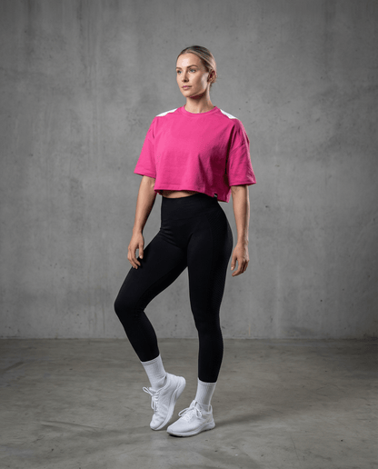 Crop top de sport oversize femme rose Impact - BRO Apparel, vue 3