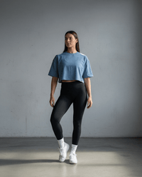 Crop top de sport oversize femme bleu Impact - BRO Apparel, vue 4