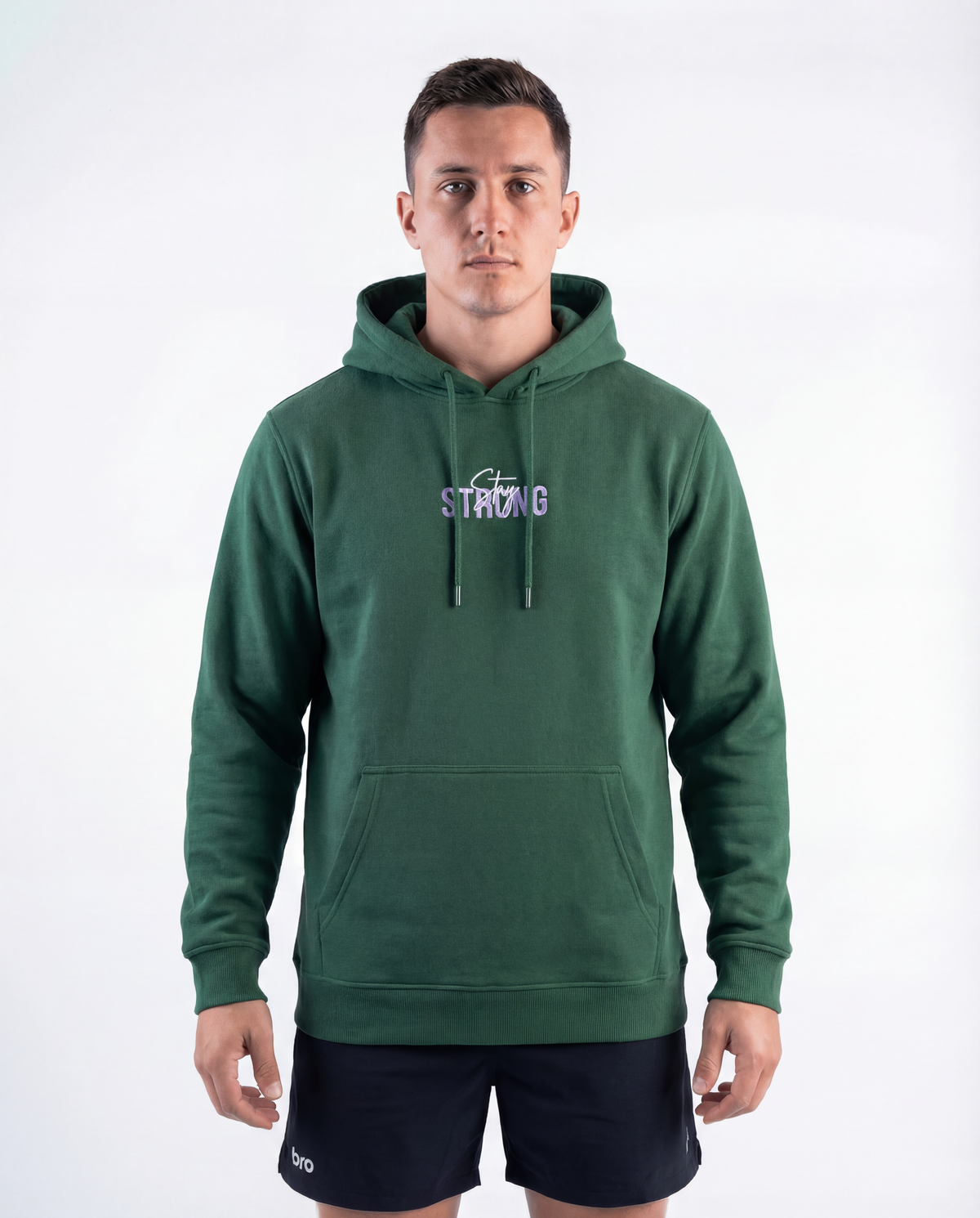 Sweat à capuche vert forêt Heavy unisexe - BRO Apparel