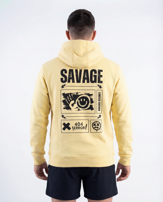 Sweat à capuche jaune pâle Heavy unisexe - BRO Apparel, vue 2