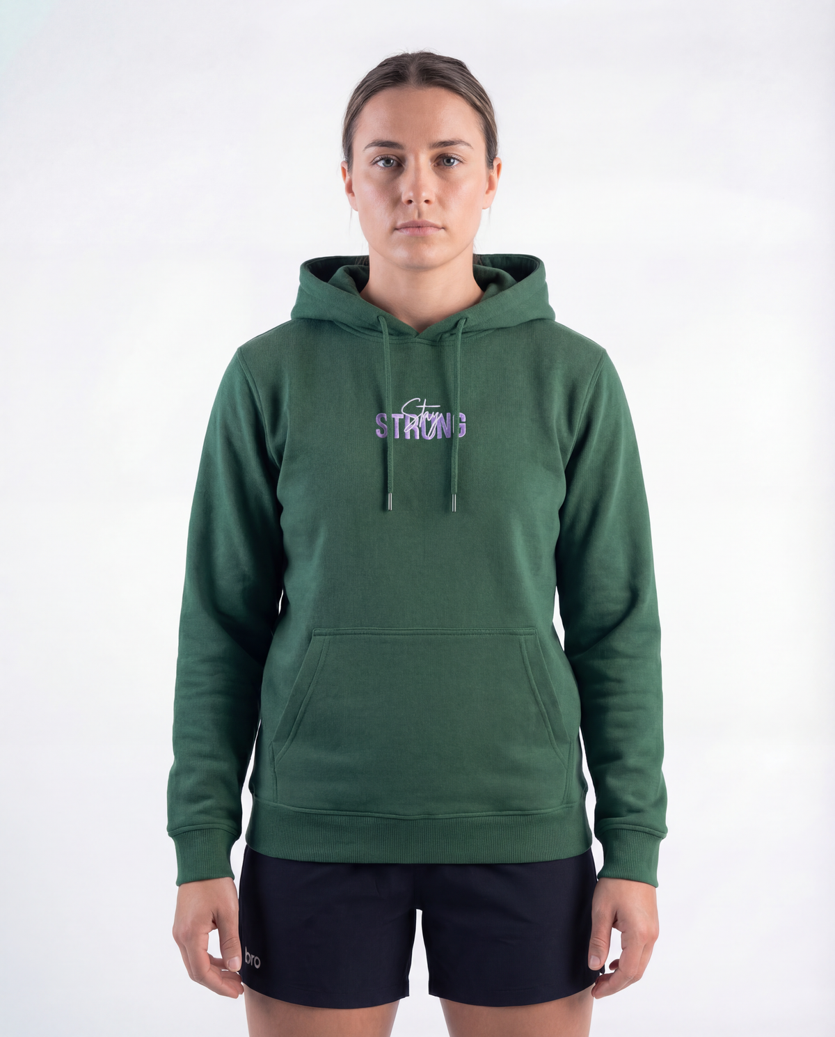 Sweat à capuche vert forêt Heavy unisexe - BRO Apparel, vue 4