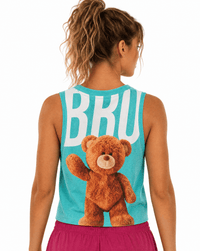 Débardeur fitté femme Teddy imprimé ours - BRO Apparel, vue 2