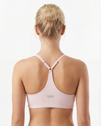 Brassière de sport maintien moyen Essential Cross Bra rose poudré - BRO Apparel, vue 2