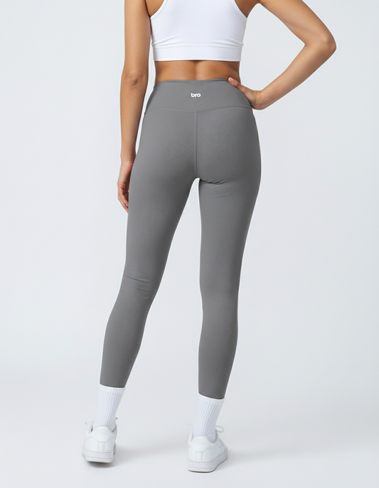 Legging de sport femme côtelé gris Streakness - BRO Apparel
