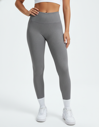 Legging de sport femme côtelé gris Streakness - BRO Apparel, vue 2
