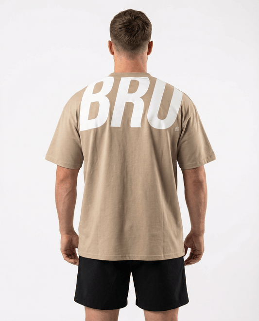 T-shirt de sport oversize homme beige Impact - BRO Apparel, vue 2