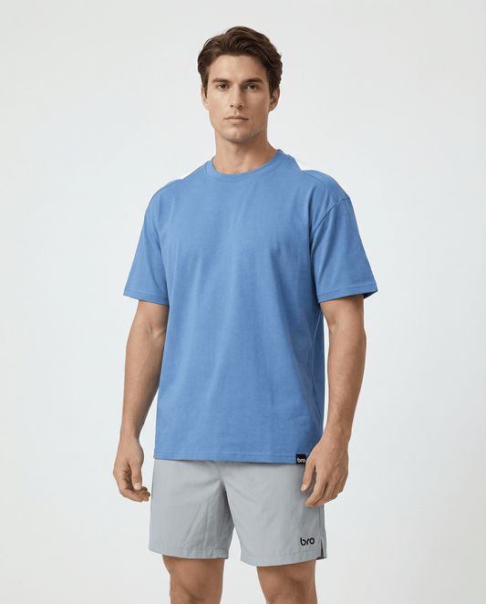 T-shirt de sport oversize homme bleu Impact - BRO Apparel